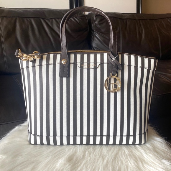 henri bendel Handbags - ⭐️Iconic⭐️ Henri Bendel West 57th Centennial Stripe Leather Satchel (Authentic)